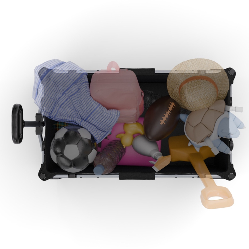 KINDERKRAFT - Chariot de transport pliable WAGON ROLLSTER noir