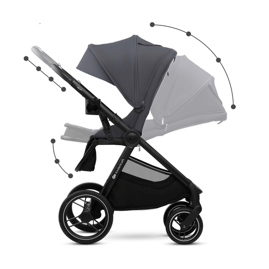 KINDERKRAFT - Combinatiekinderwagen 2in1 NEA 2 Donkergrijs