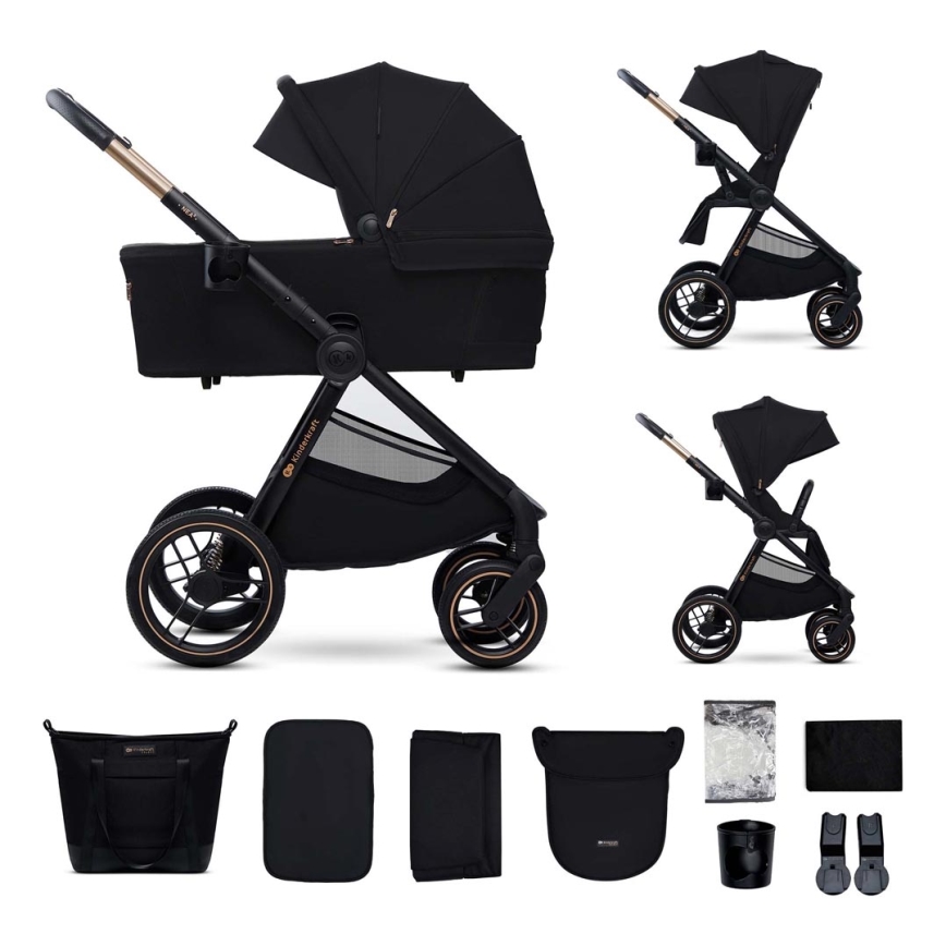 KINDERKRAFT - Combinatiekinderwagen 2in1 NEA 2 Midnight zwart