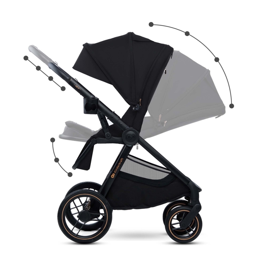 KINDERKRAFT - Combinatiekinderwagen 2in1 NEA 2 Midnight zwart