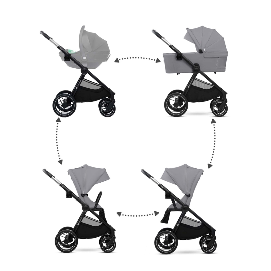 KINDERKRAFT - Combinatiekinderwagen 2in1 NEA 2 Platinum grijs