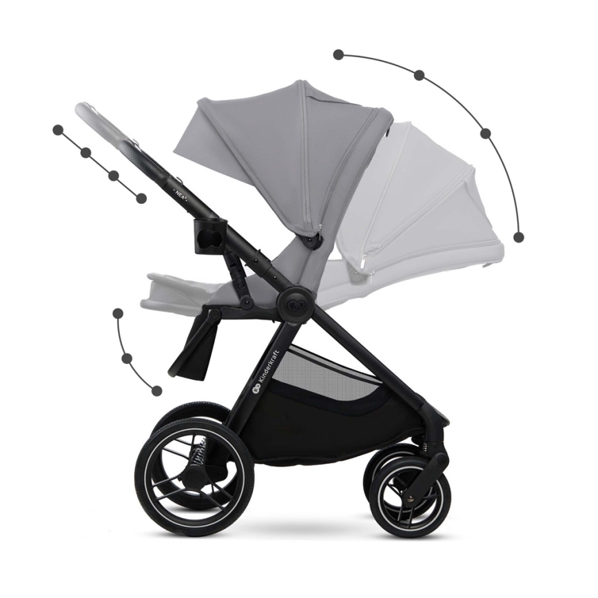 KINDERKRAFT - Combinatiekinderwagen 2in1 NEA 2 Platinum grijs