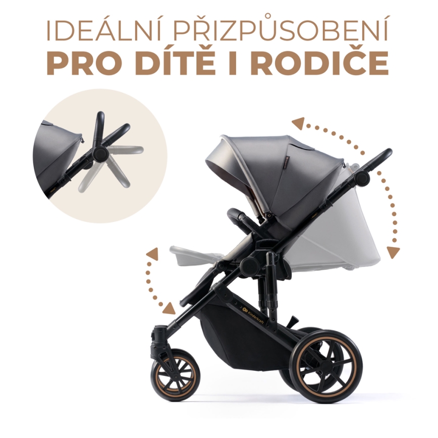 KINDERKRAFT - Combinatiekinderwagen 2in1 PRIME 2 grijs