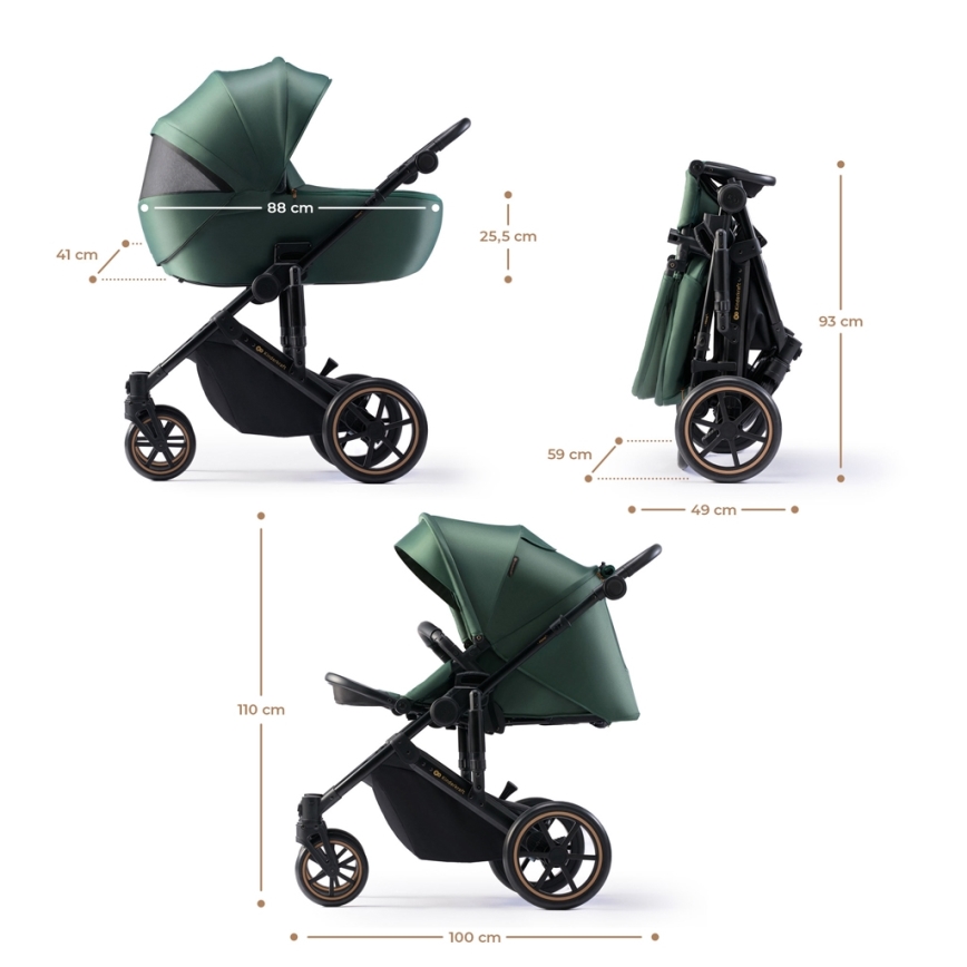 KINDERKRAFT - Combinatiekinderwagen 2in1 PRIME 2 groen