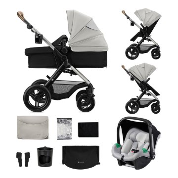 KINDERKRAFT - Combinatiekinderwagen 3-in-1 MOOV 2 XL Air Grey