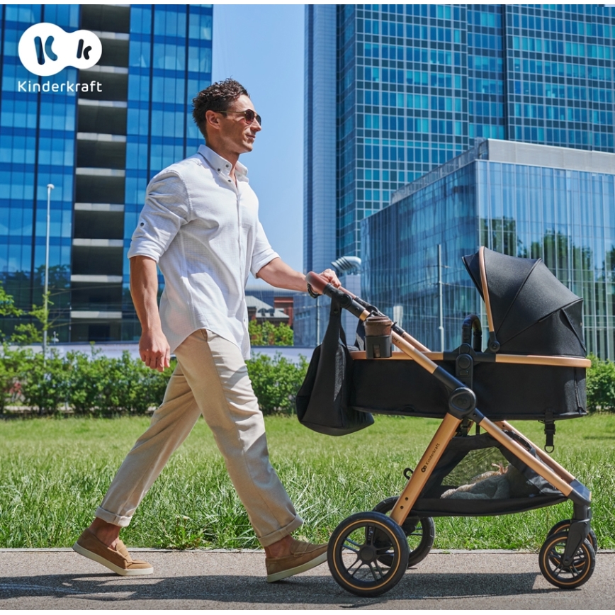 KINDERKRAFT - Combinatiekinderwagen 3in1 ESME Pure zwart + autostoel MINK PRO