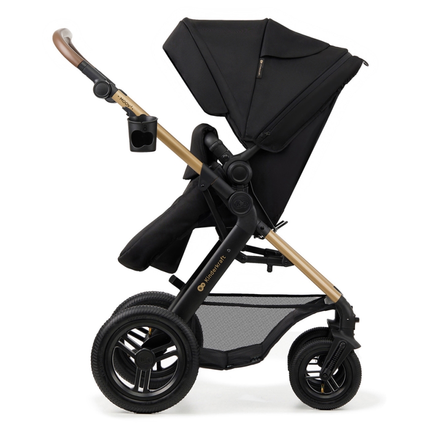KINDERKRAFT - Combinatiekinderwagen 3in1 MOOV 2 AIR Pure zwart + autostoel MINK PRO