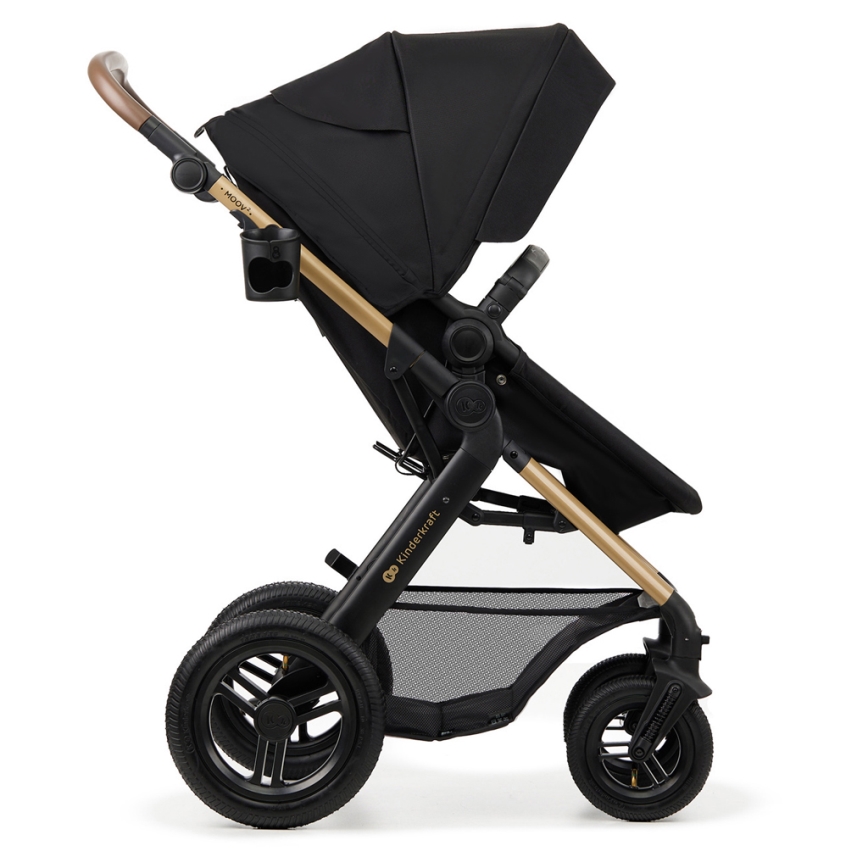 KINDERKRAFT - Combinatiekinderwagen 3in1 MOOV 2 AIR Pure zwart + autostoel MINK PRO