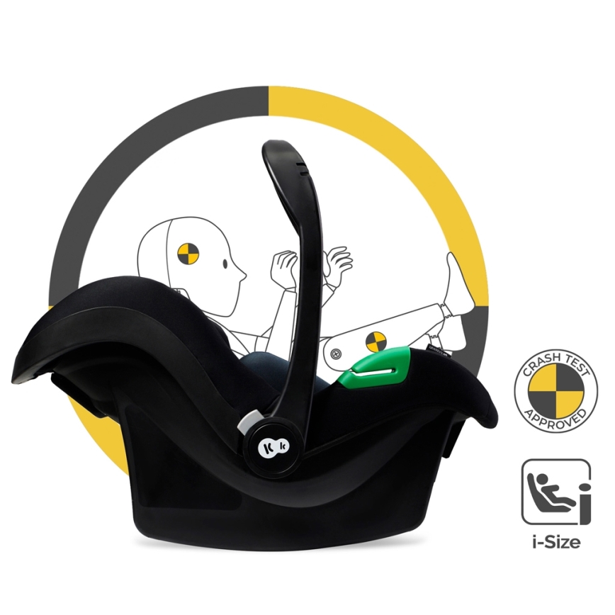 KINDERKRAFT - Combinatiekinderwagen 3in1 MOOV 2 AIR Pure zwart + autostoel MINK PRO