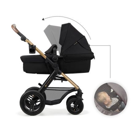 KINDERKRAFT - Combinatiekinderwagen 3in1 MOOV 2 AIR Pure zwart + autostoel MINK PRO