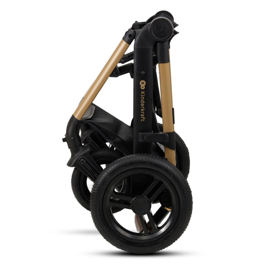 KINDERKRAFT - Combinatiekinderwagen 3in1 MOOV 2 AIR Pure zwart + autostoel MINK PRO