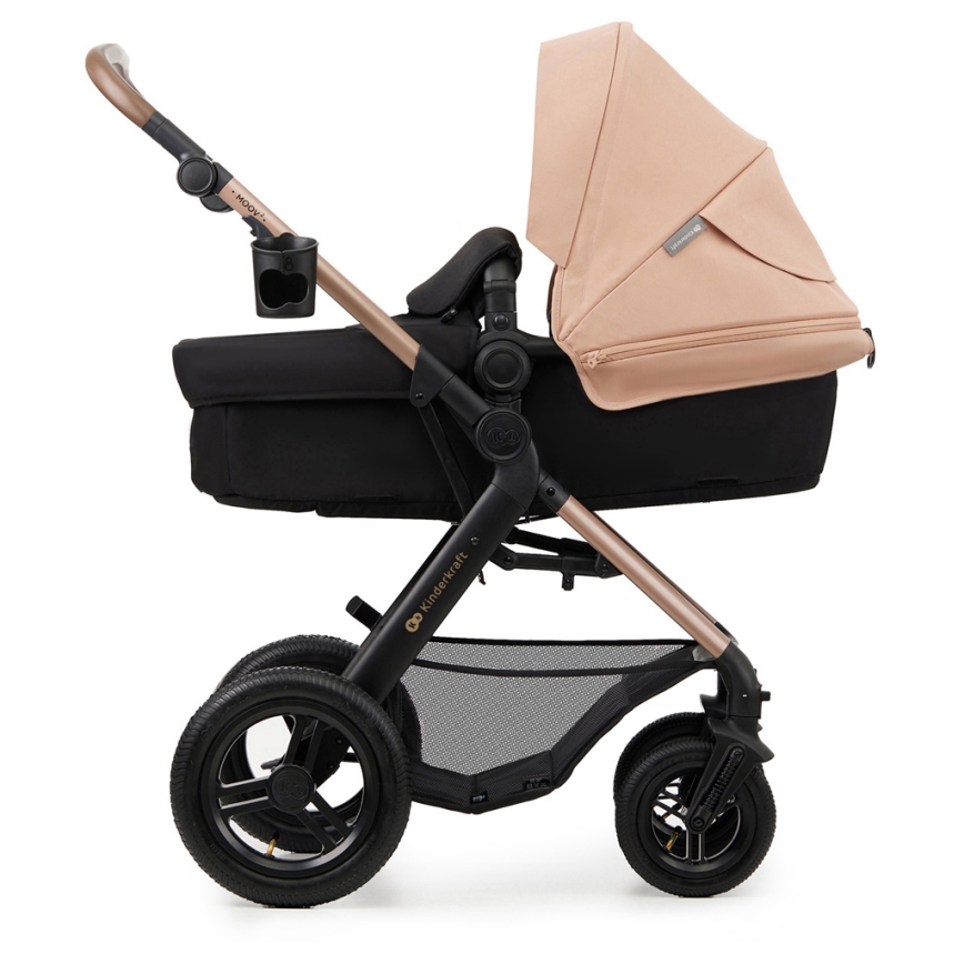 KINDERKRAFT - Combinatiekinderwagen 3in1 MOOV 2 AIR Sand beige + autostoel MINK PRO