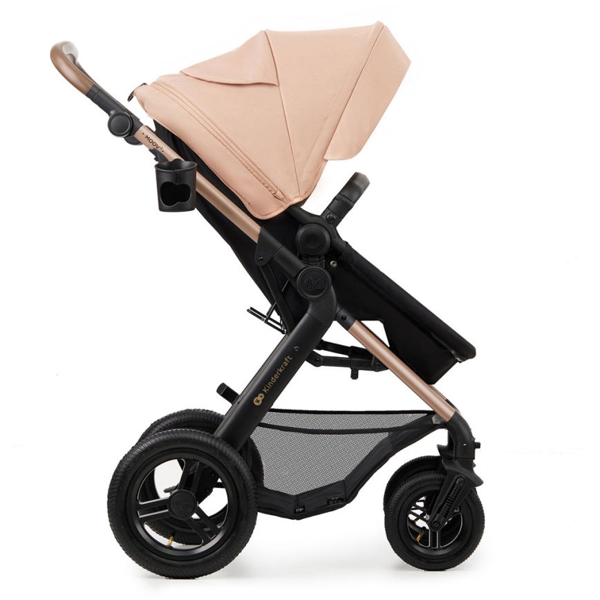 KINDERKRAFT - Combinatiekinderwagen 3in1 MOOV 2 AIR Sand beige + autostoel MINK PRO