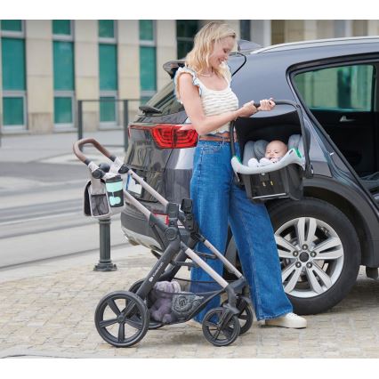 KINDERKRAFT - Combinatiekinderwagen 3in1 MOOV 2 Moonlight grijs + autostoel MINK PRO