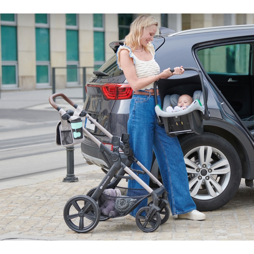 KINDERKRAFT - Combinatiekinderwagen 3in1 MOOV 2 Moonlight grijs + autostoel MINK PRO