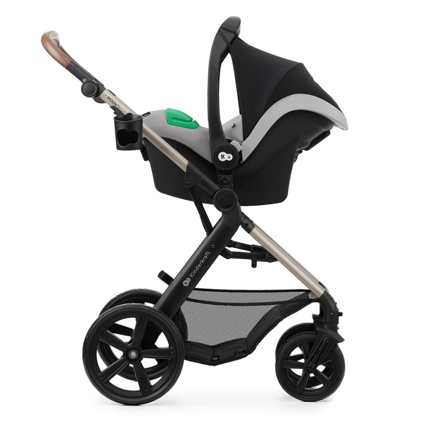 KINDERKRAFT - Combinatiekinderwagen 3in1 MOOV 2 Moonlight grijs + autostoel MINK PRO