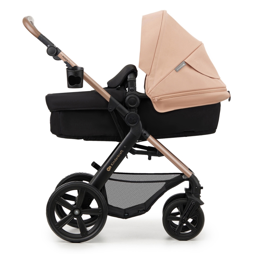 KINDERKRAFT - Combinatiekinderwagen 3in1 MOOV 2 Sand beige + autostoel MINK PRO
