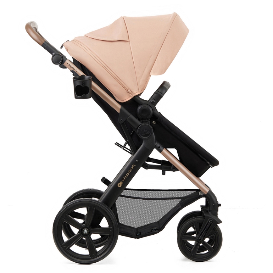 KINDERKRAFT - Combinatiekinderwagen 3in1 MOOV 2 Sand beige + autostoel MINK PRO