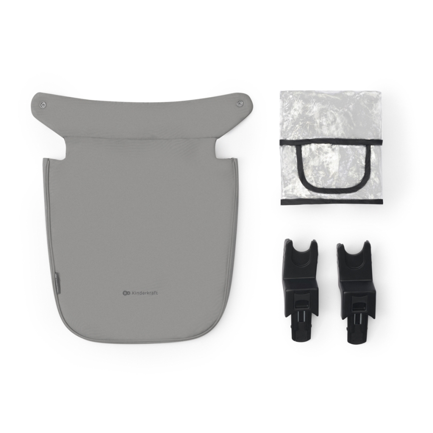 KINDERKRAFT - Combinatiekinderwagen 3in1 NEWLY Moonlight grijs  + autostoel MINK PRO