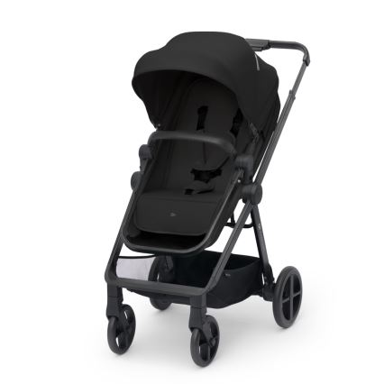 KINDERKRAFT - Combinatiekinderwagen 4v1 NEWLY Klassiek zwart + autostoel MINK PRO met basis ISOFIX