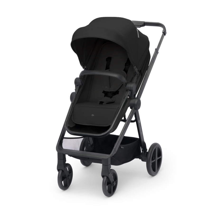 KINDERKRAFT - Combinatiekinderwagen 4v1 NEWLY Klassiek zwart + autostoel MINK PRO met basis ISOFIX