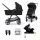 KINDERKRAFT - Combinatiekinderwagen 4v1 NEWLY Klassiek zwart + autostoel MINK PRO met basis ISOFIX