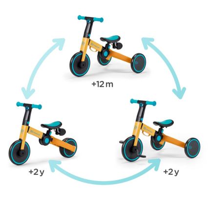 KINDERKRAFT - Draisienne pour enfant 3en1 4TRIKE jaune/turquoise