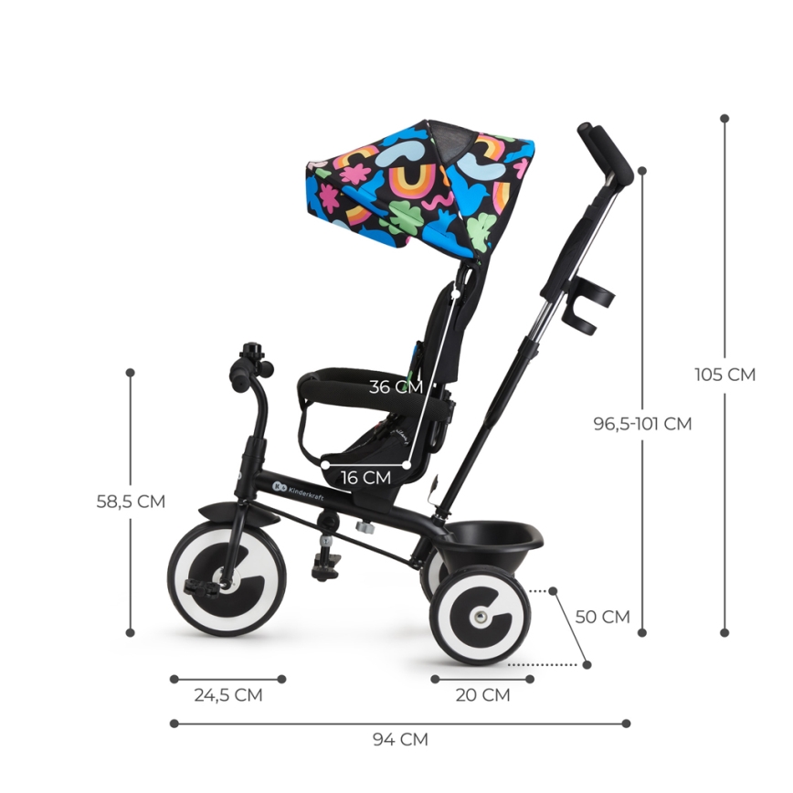 KINDERKRAFT - Driewieler voor kinderen ASTON Happy shapes