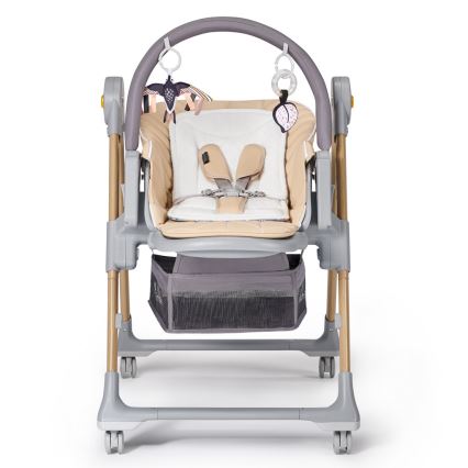 KINDERKRAFT - Eetstoel voor Kinderen 2in1 LASTREE beige/grijs