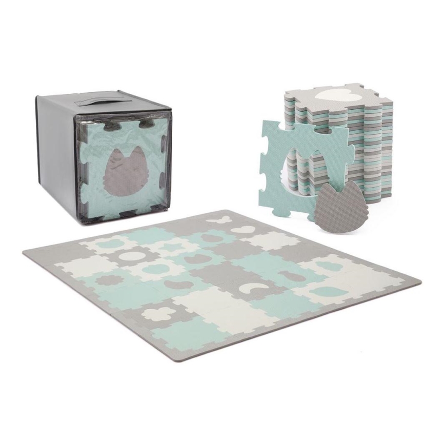 KINDERKRAFT - Foampuzzel LUNO 30st grijs/mint