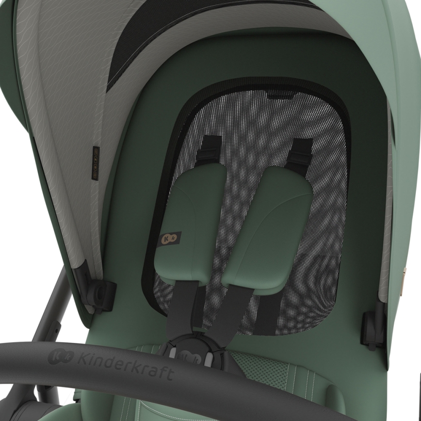 KINDERKRAFT - Gecombineerde 3-in-1 kinderwagen PRIME 3 Donkergroen