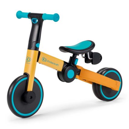 KINDERKRAFT - Kinder duwfiets 3in1 4TRIKE geel/turquoise