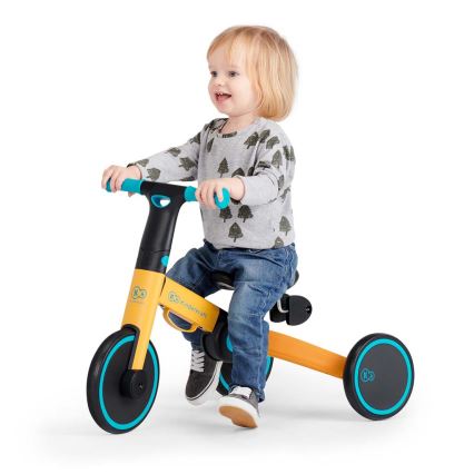 KINDERKRAFT - Kinder duwfiets 3in1 4TRIKE geel/turquoise