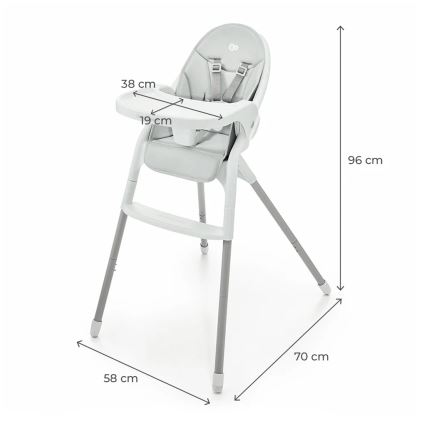 KINDERKRAFT - Kinder eetstoel 2in1 DINNLY grijs