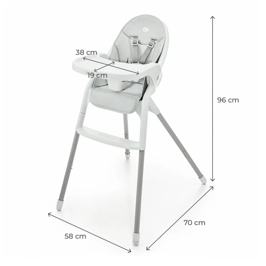 KINDERKRAFT - Kinder eetstoel 2in1 DINNLY grijs