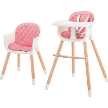 KINDERKRAFT - Kinder eetstoel 2v1 SIENNA beuken/roze