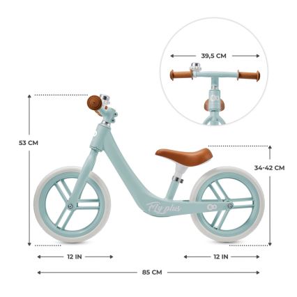 KINDERKRAFT - Loopfiets FLY PLUS Baby blauw