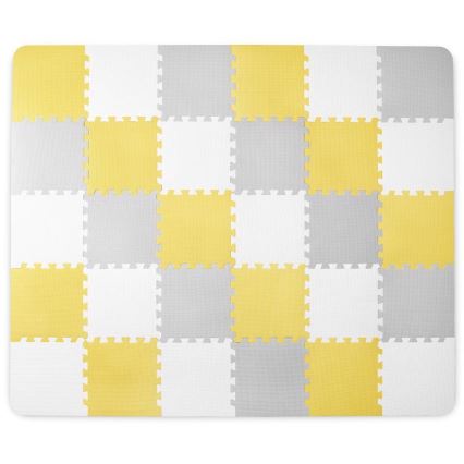 KINDERKRAFT - Schuim puzzel LUNO 30 stuks grijs/geel