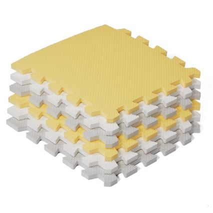 KINDERKRAFT - Schuim puzzel LUNO 30 stuks grijs/geel