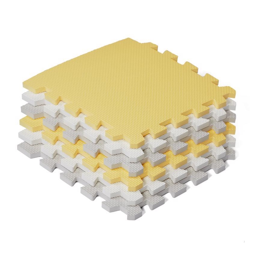 KINDERKRAFT - Schuim puzzel LUNO 30 stuks grijs/geel