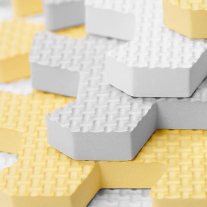 KINDERKRAFT - Schuim puzzel LUNO 30 stuks grijs/geel