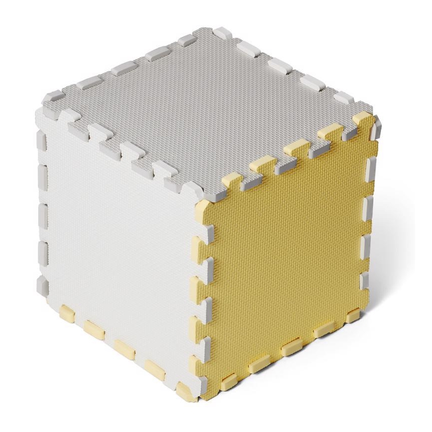 KINDERKRAFT - Schuim puzzel LUNO 30 stuks grijs/geel