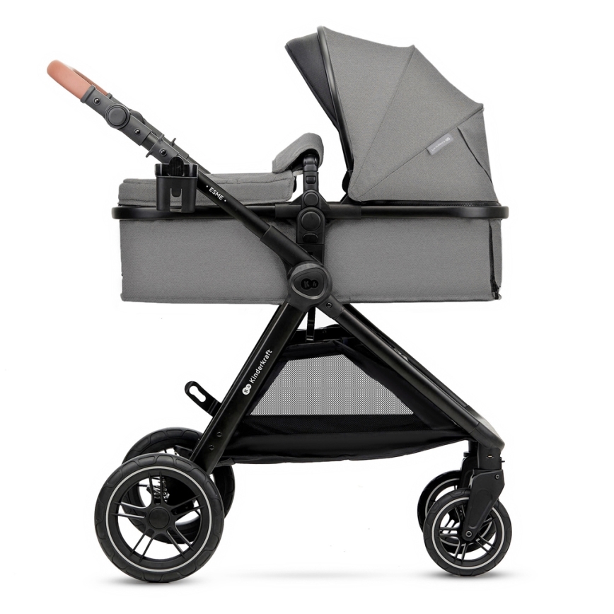 KINDERKRAFT - Poussette combinée 3en1 ESME Moonlight gris + siège auto MINK PRO