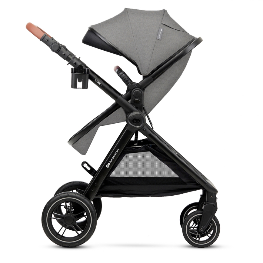 KINDERKRAFT - Poussette combinée 3en1 ESME Moonlight gris + siège auto MINK PRO
