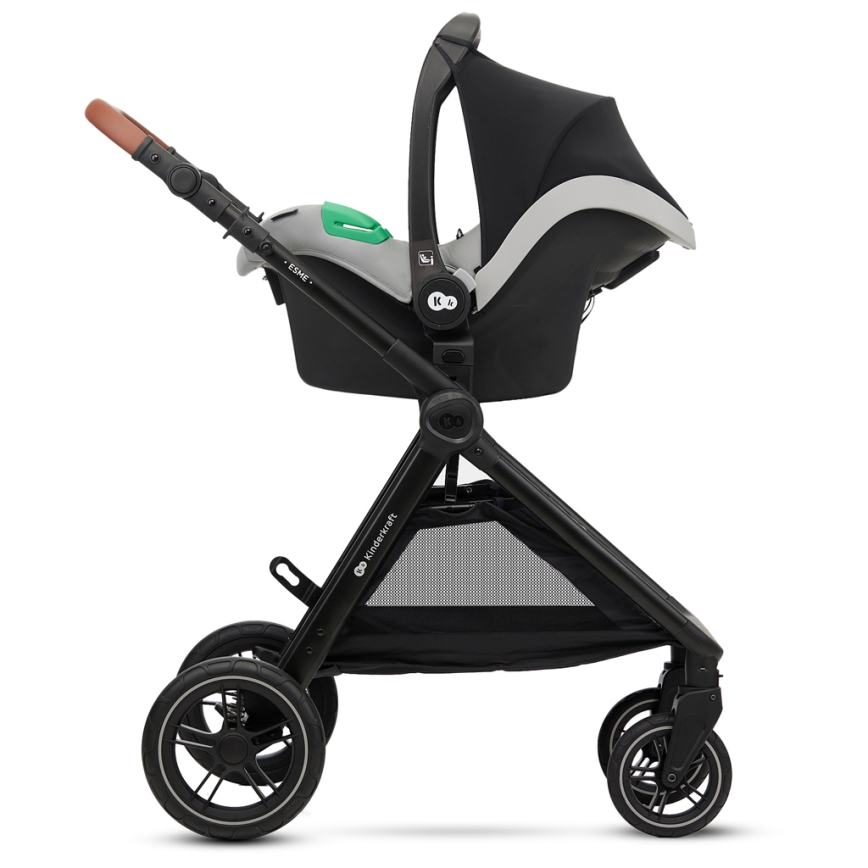 KINDERKRAFT - Poussette combinée 3en1 ESME Moonlight gris + siège auto MINK PRO