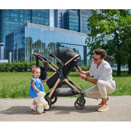 KINDERKRAFT - Poussette combinée 3en1 ESME Pure noir + siège auto MINK PRO