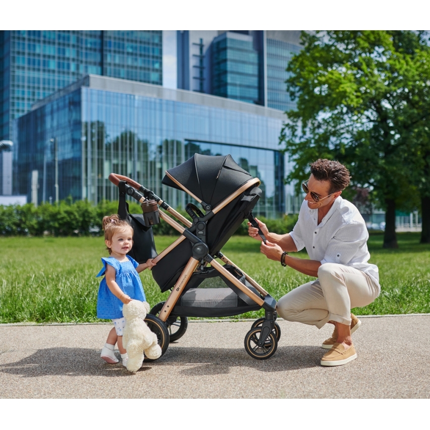 KINDERKRAFT - Poussette combinée 3en1 ESME Pure noir + siège auto MINK PRO