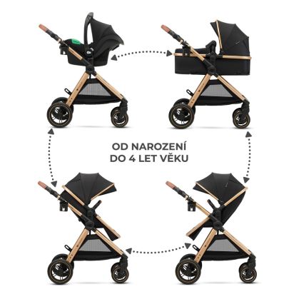KINDERKRAFT - Poussette combinée 3en1 ESME Pure noir + siège auto MINK PRO