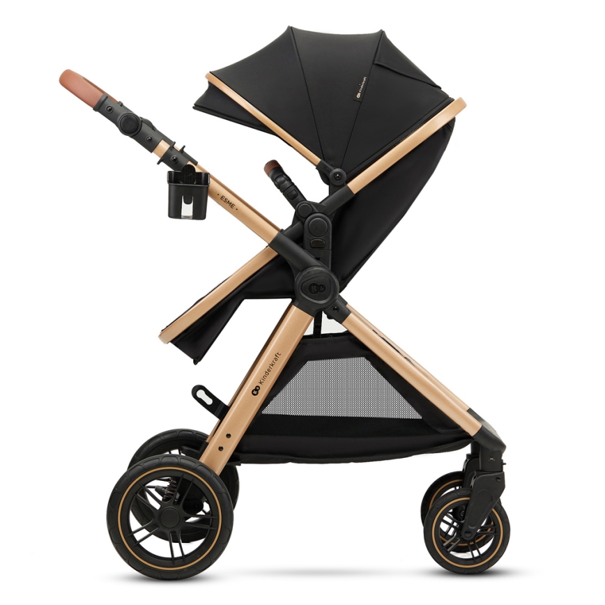 KINDERKRAFT - Poussette combinée 3en1 ESME Pure noir + siège auto MINK PRO