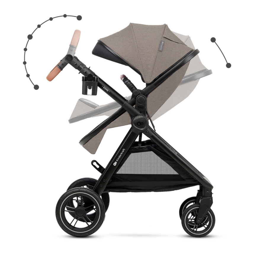 KINDERKRAFT - Poussette combinée 3en1 ESME Sand beige + siège auto MINK PRO